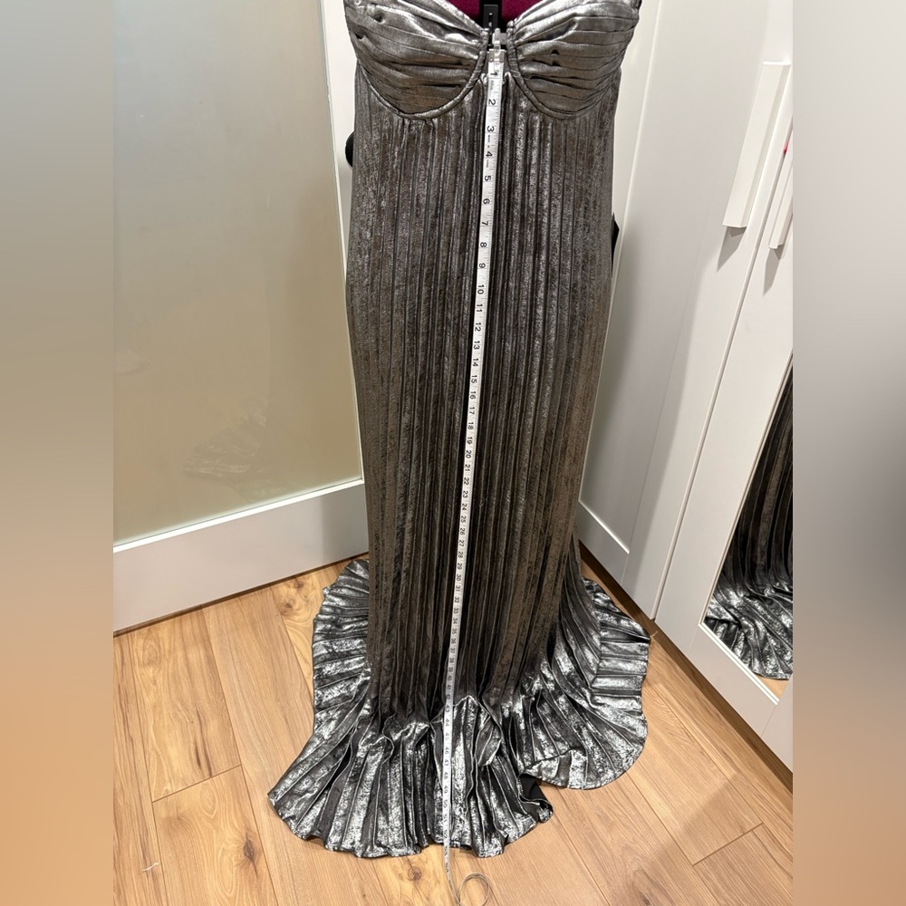 Lulu's Shimmering Silver Pleated Dress - Picture 7 of 14
